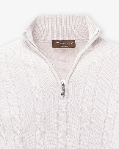 Doriani Cashmere - Half zip cashmere - Stone grey