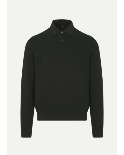 Brioni - Polo long sleeve - Cotton silk cashmere - Green