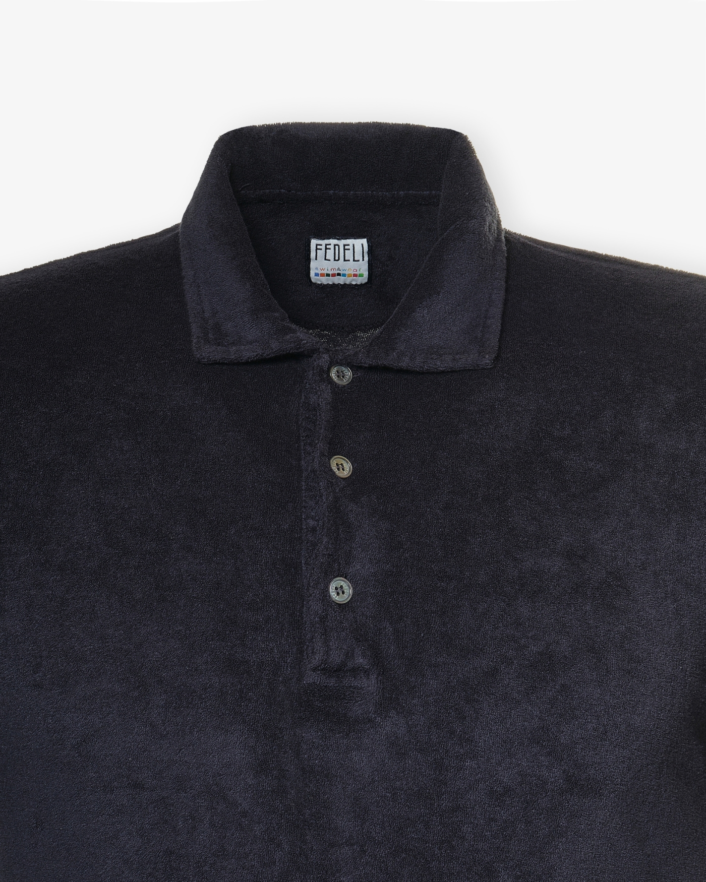 Fedeli - Terry cloth - Polo short sleeve - Navy