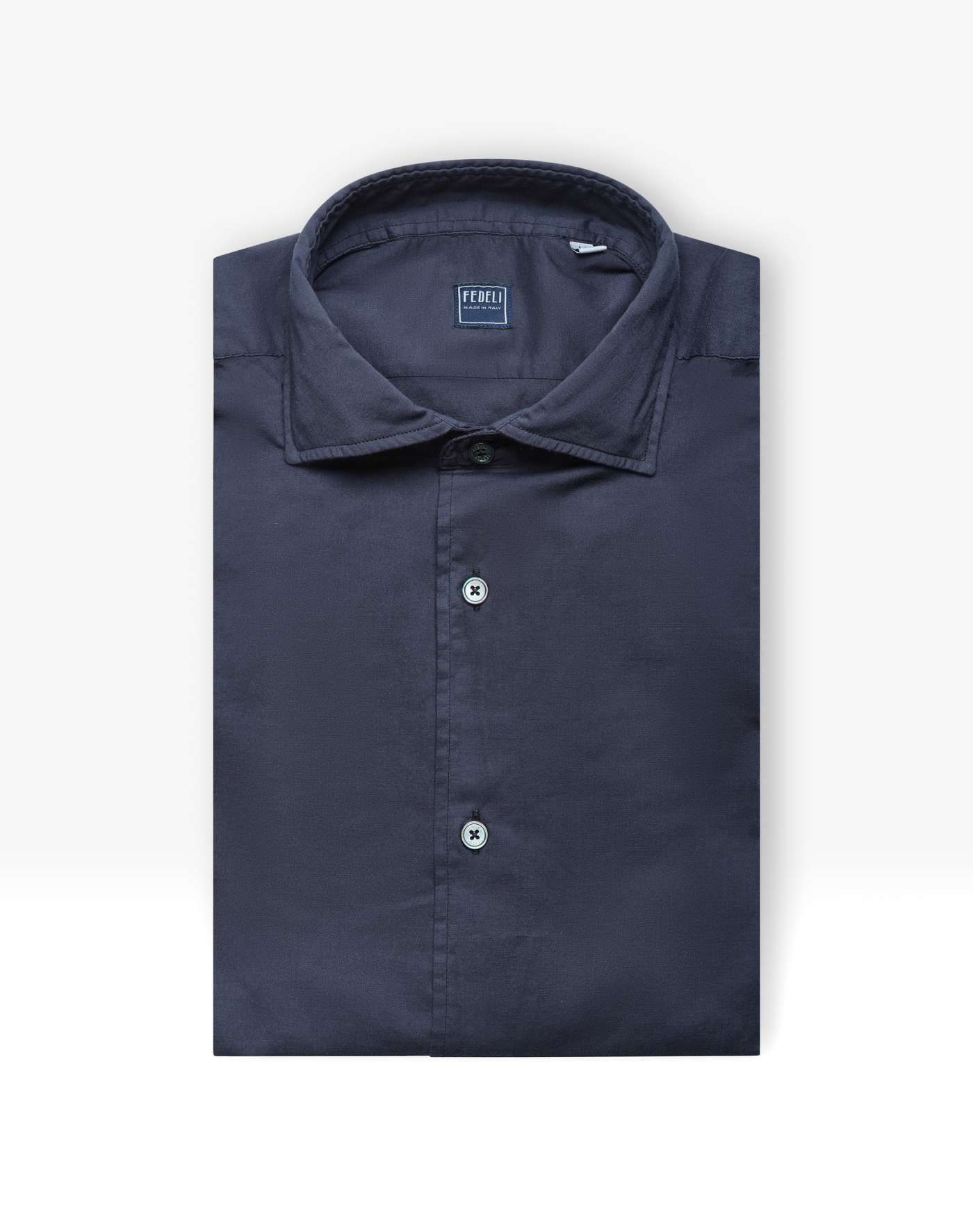 Fedeli - Shirt whisper cotton stretch - Navy