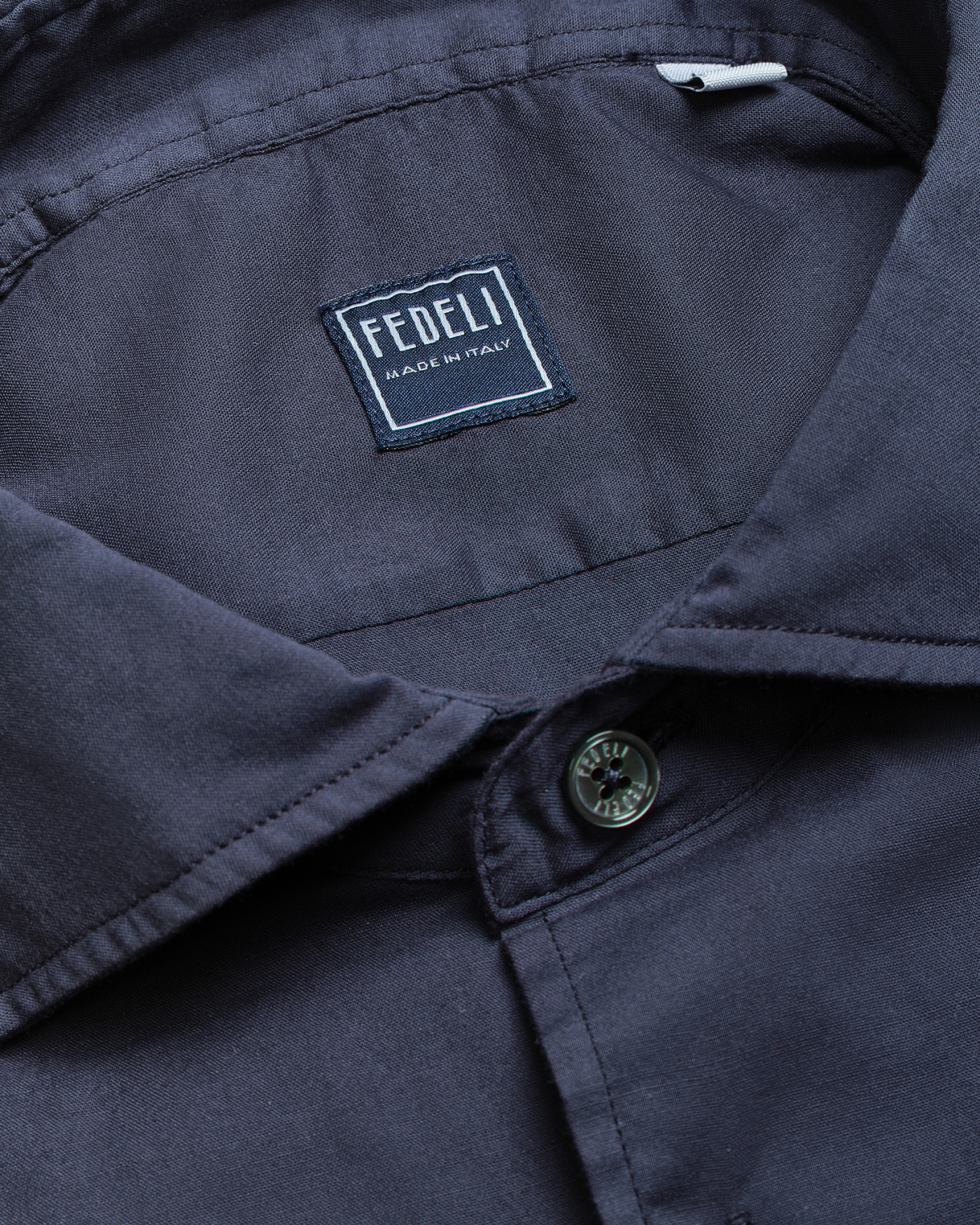 Fedeli - Shirt whisper cotton stretch - Navy