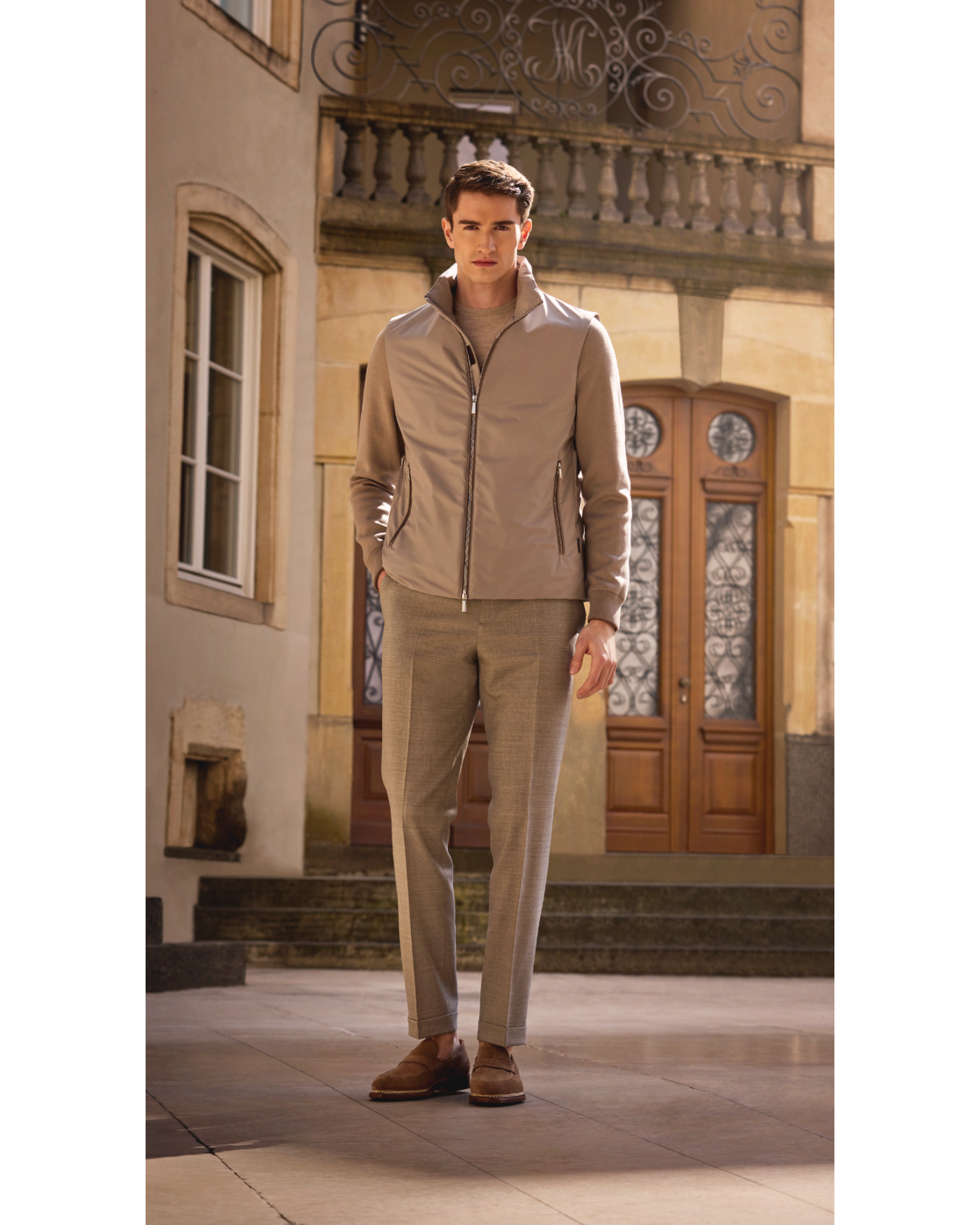 MooRER - Bomber jacket with detachable sleeves - Taupe
