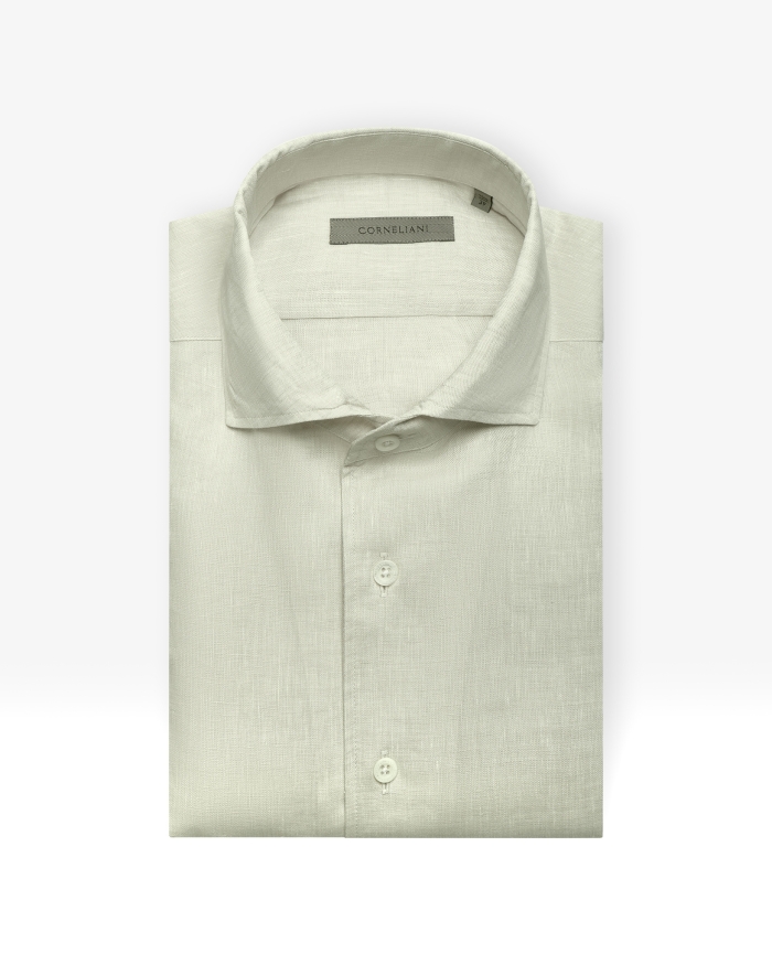 CORNELIANI Corneliani - Shirt one piece collar - Linen - Sand