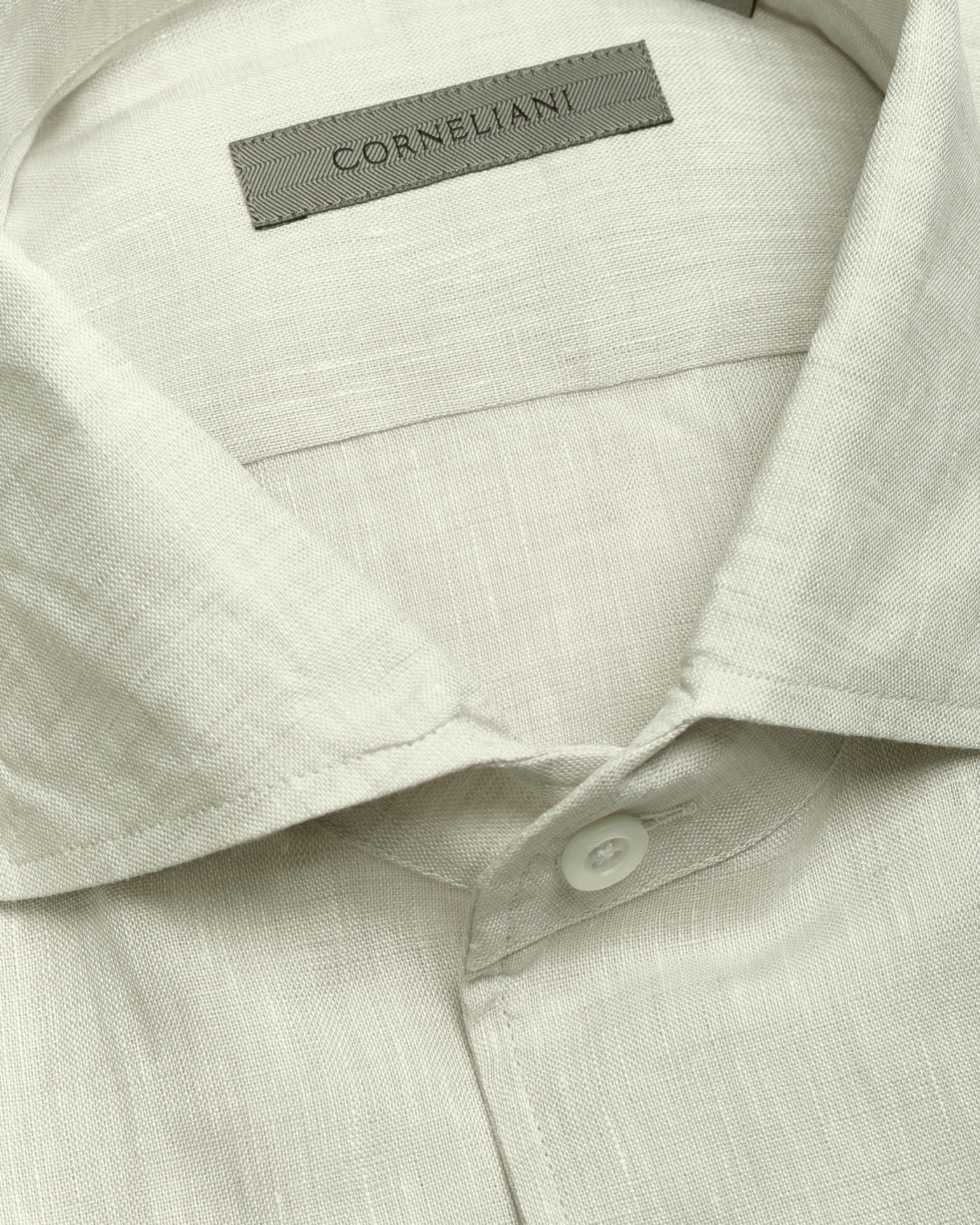 Corneliani - Shirt one piece collar - Linen - Sand