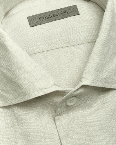Corneliani - Shirt one piece collar - Linen - Sand