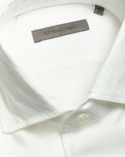 Corneliani - Shirt one piece collar - Linen - White