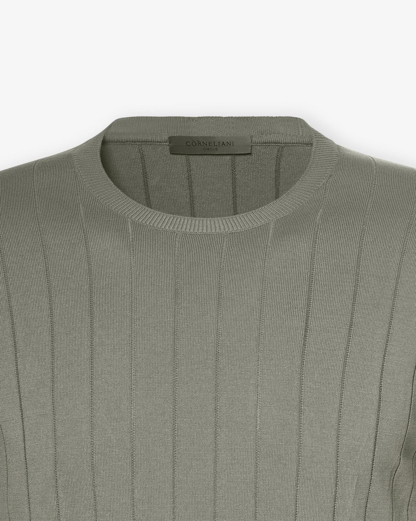 Corneliani - Round neck cotton long sleeve - Olive