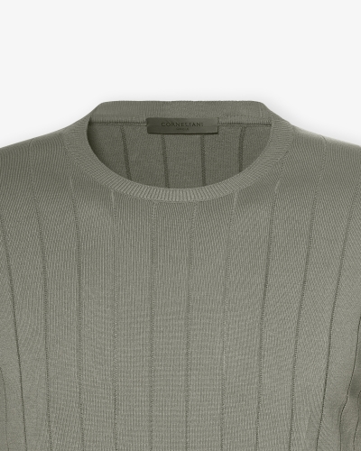 Corneliani - Round neck cotton long sleeve - Olive
