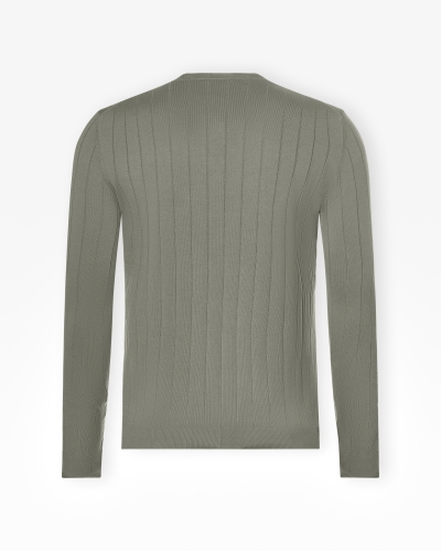 Corneliani - Round neck cotton long sleeve - Olive