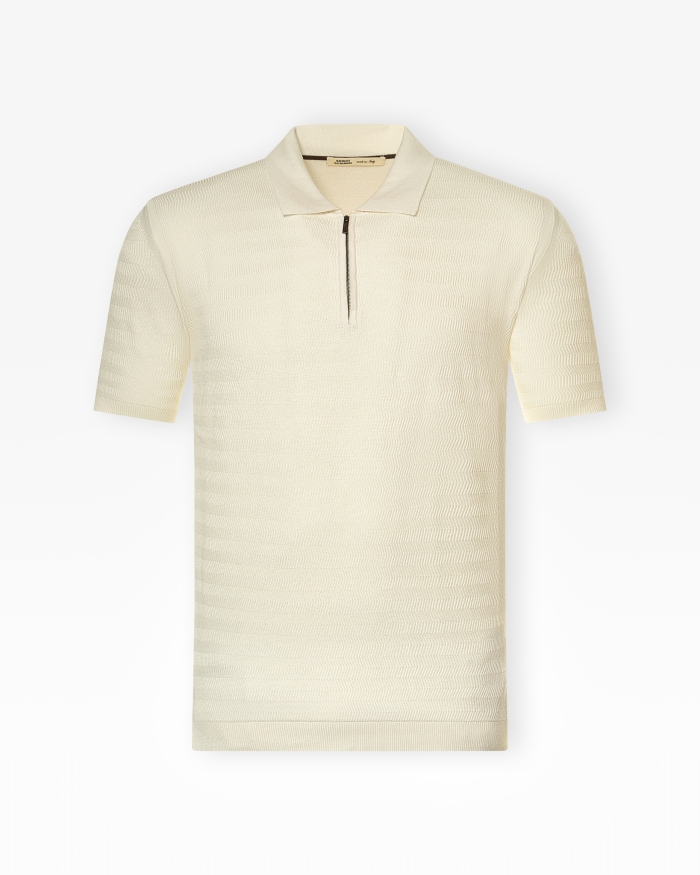MAURIZIO BALDASSARI Maurizio Baldassari - Polo short sleeve silk cotton - Cream white