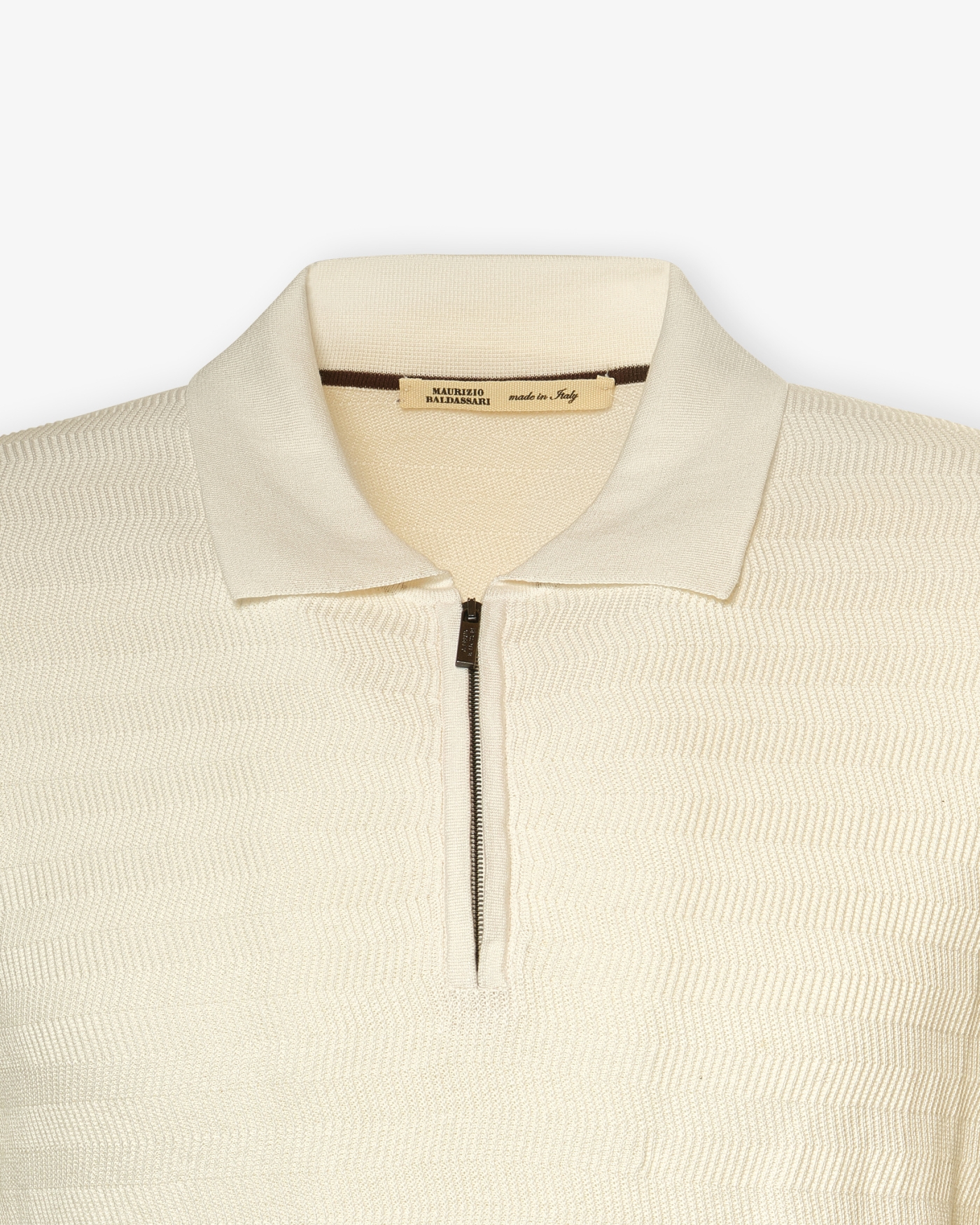 Maurizio Baldassari - Polo short sleeve silk cotton - Cream white