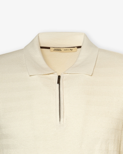 Maurizio Baldassari - Polo short sleeve silk cotton - Cream white