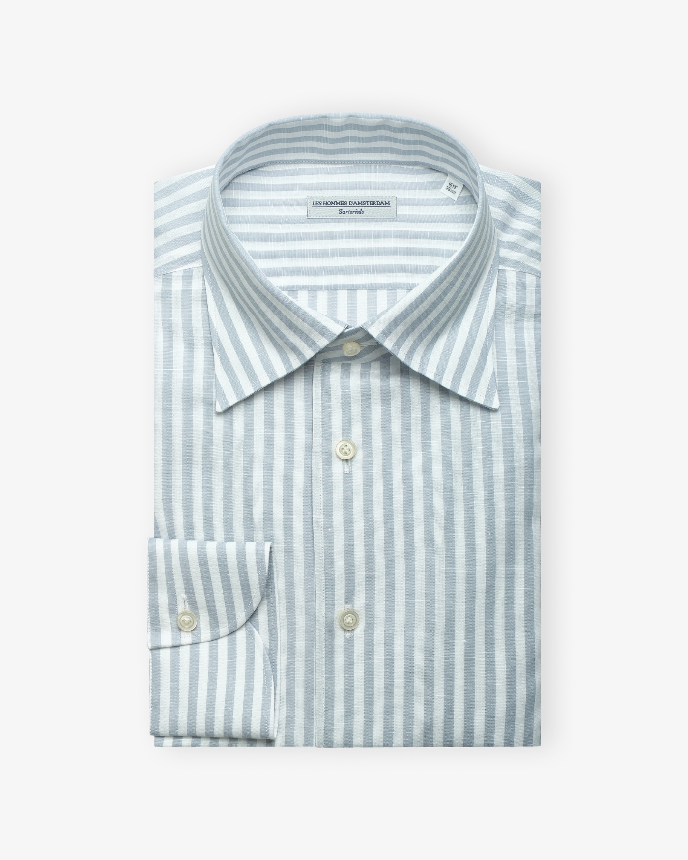 LHDA x Albini - Shirt cotton linen - Stripes sky blue