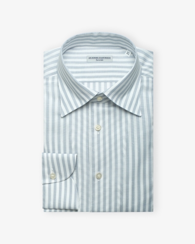 LHDA x Albini - Shirt cotton linen - Stripes sky blue