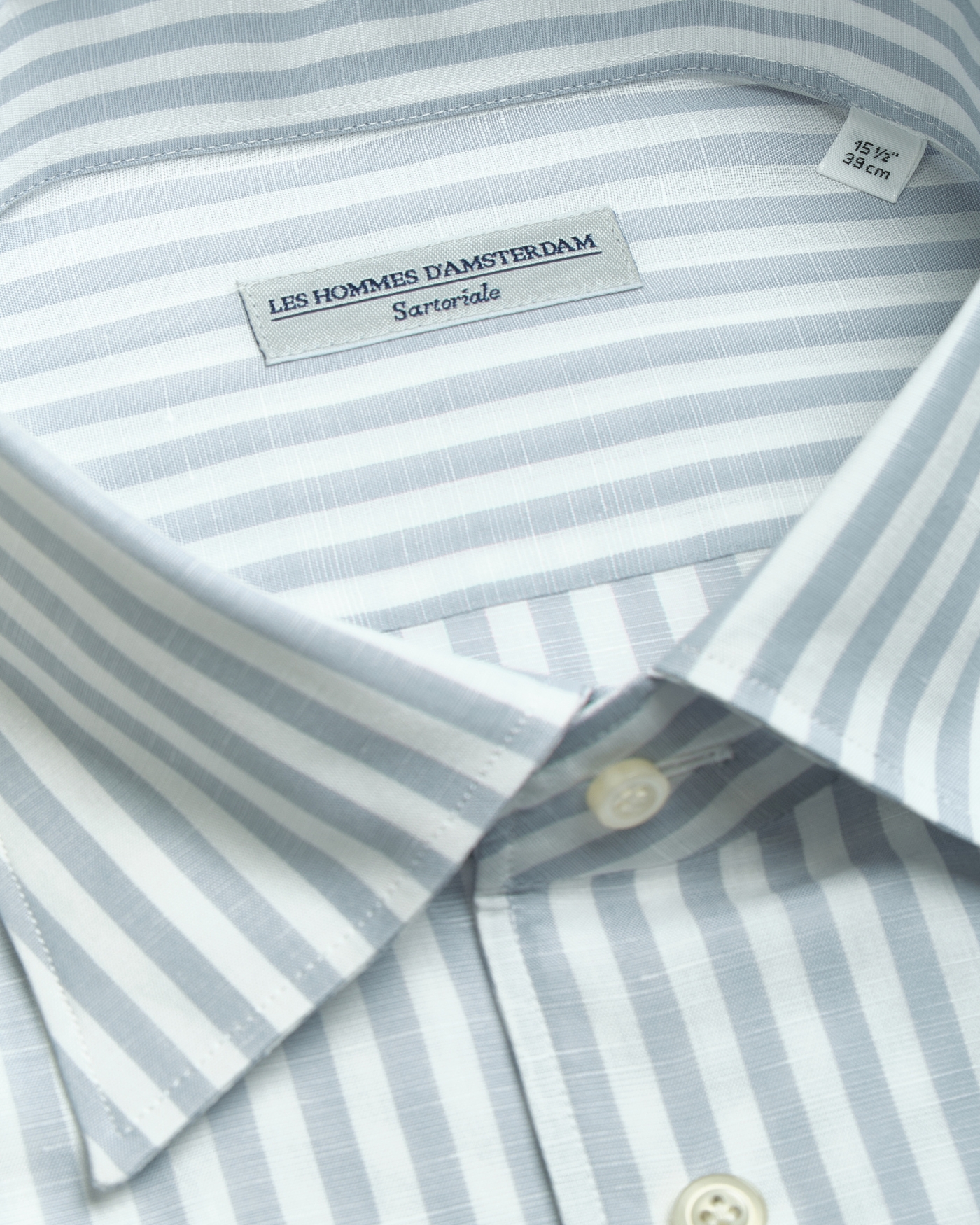 LHDA x Albini - Shirt cotton linen - Stripes sky blue