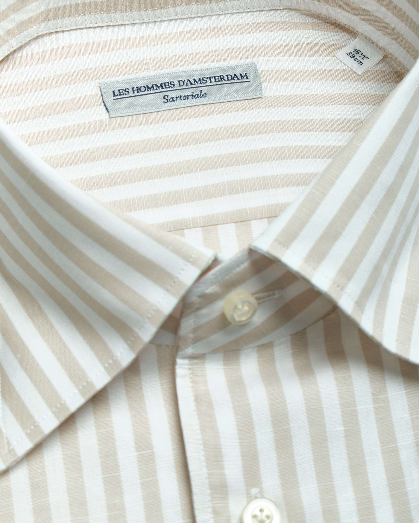 LHDA x Albini - Shirt cotton linen - Stripes taupe