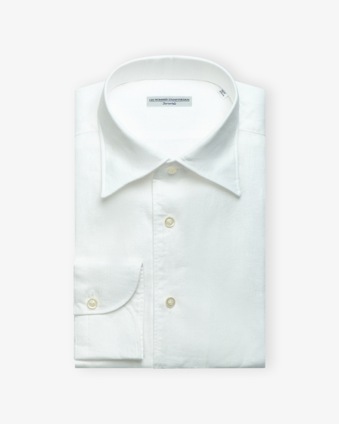 LES HOMMES D'AMSTERDAM LHDA - Shirt linen - White