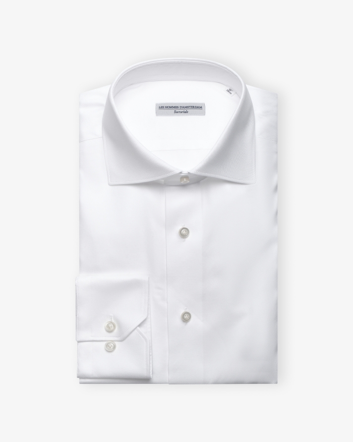 LES HOMMES D'AMSTERDAM LHDA x Albini - Shirt cotton natural stretch - White 155922973