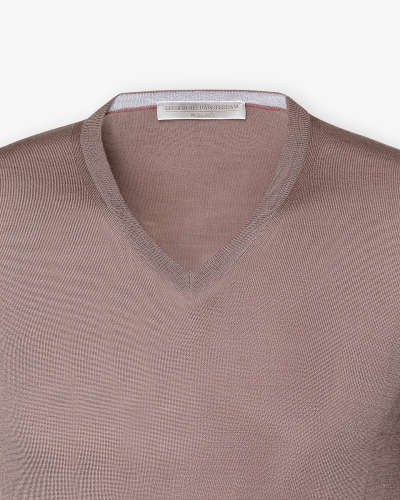 LHDA - V-neck virgin wool - Greige