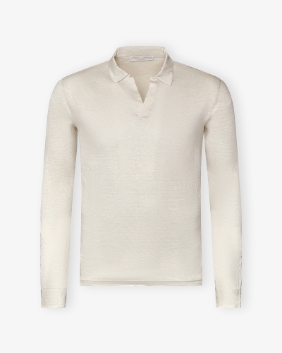 LHDA - Polo long sleeve - Linen - Sand