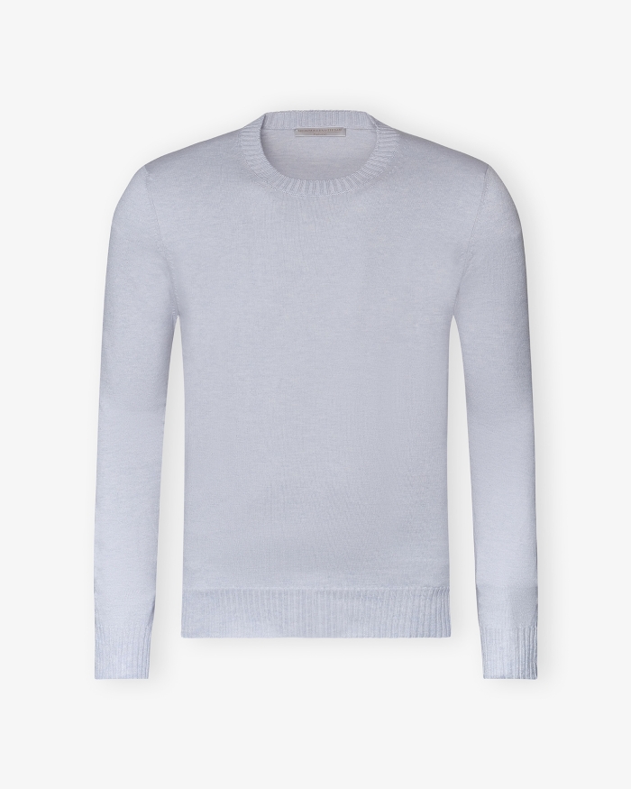 LES HOMMES D'AMSTERDAM LHDA - Round neck cotton cashmere - Light blue