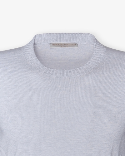 LHDA - Round neck cotton cashmere - Light blue