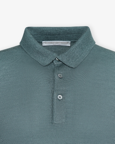 LHDA - Polo long sleeve - Wool silk - Green