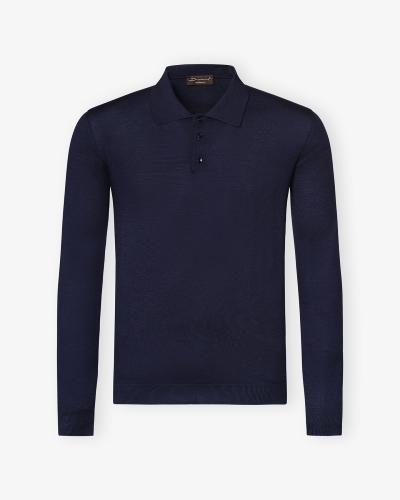 Doriani Cashmere - Polo long sleeve fine wool - Navy
