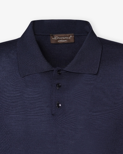 Doriani Cashmere - Polo long sleeve fine wool - Navy