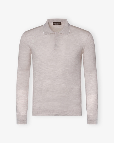 Doriani Cashmere - Polo long sleeve fine wool - Sand