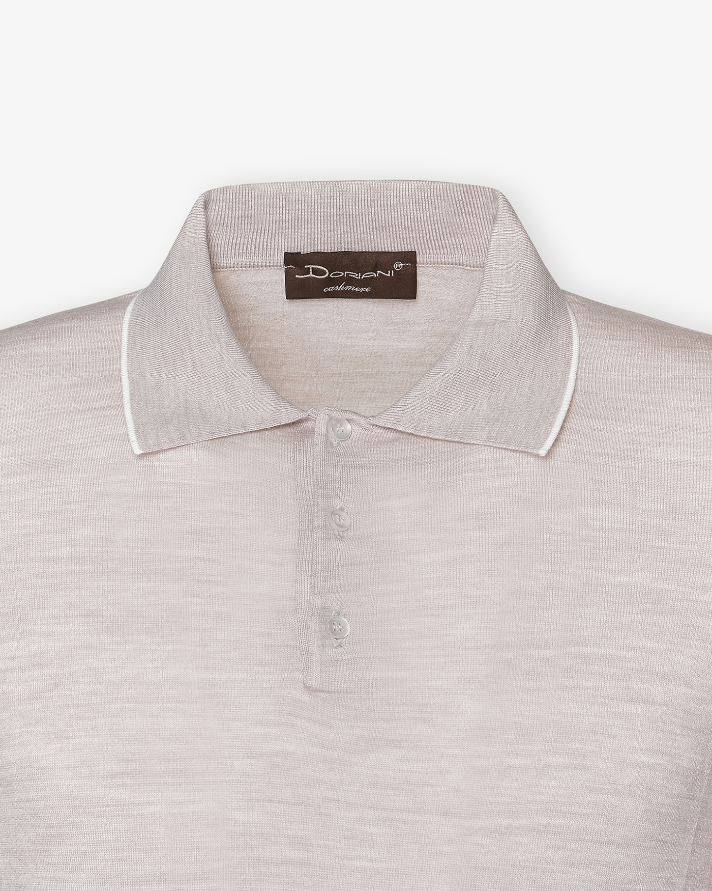 Doriani Cashmere - Polo long sleeve fine wool - Sand