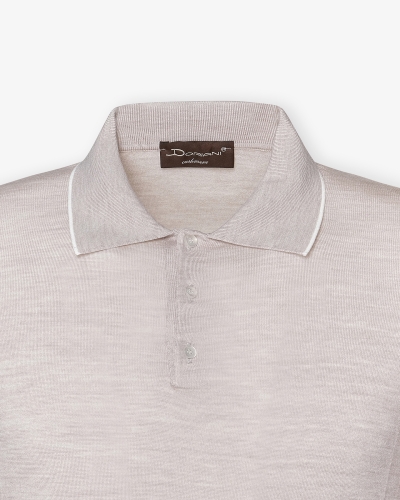 Doriani Cashmere - Polo long sleeve fine wool - Sand