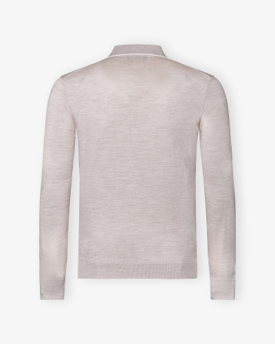 Doriani Cashmere - Polo long sleeve fine wool - Sand