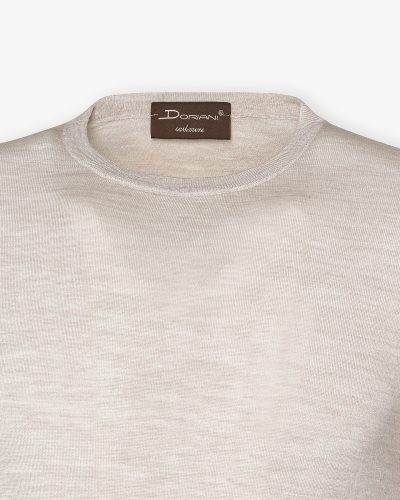 Doriani Cashmere - Round neck fine wool - Sand
