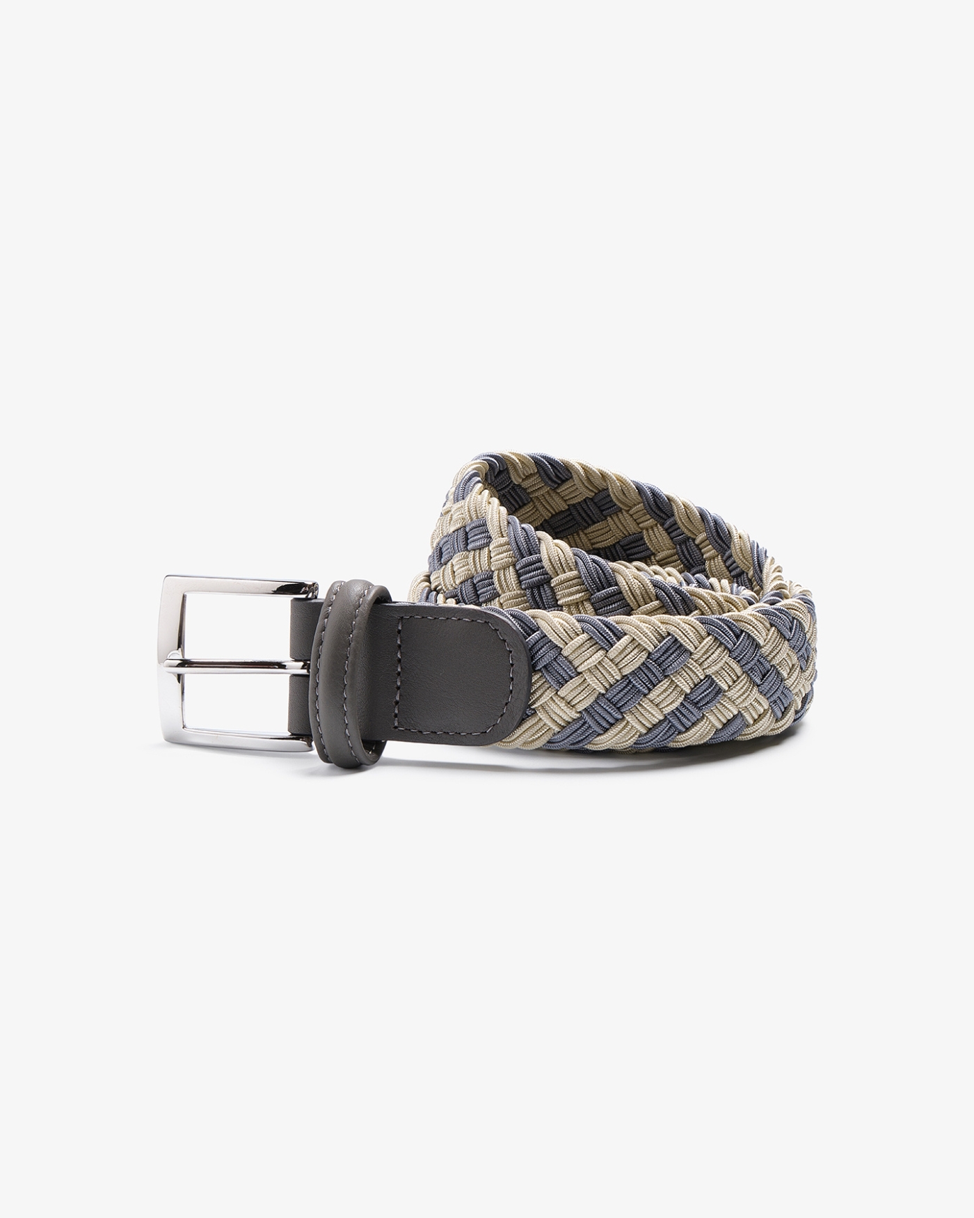 Kiton - Braided belt - Calfskin stretch - Ivory