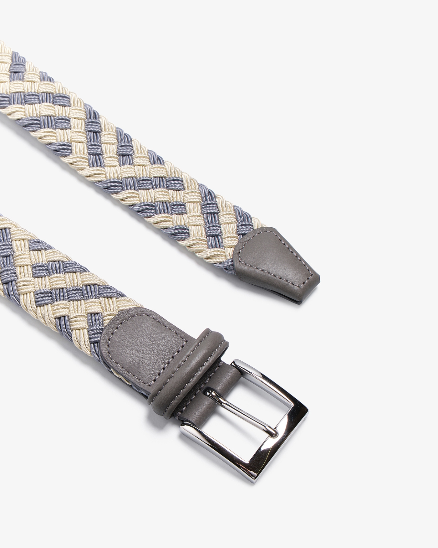 Kiton - Braided belt - Calfskin stretch - Ivory