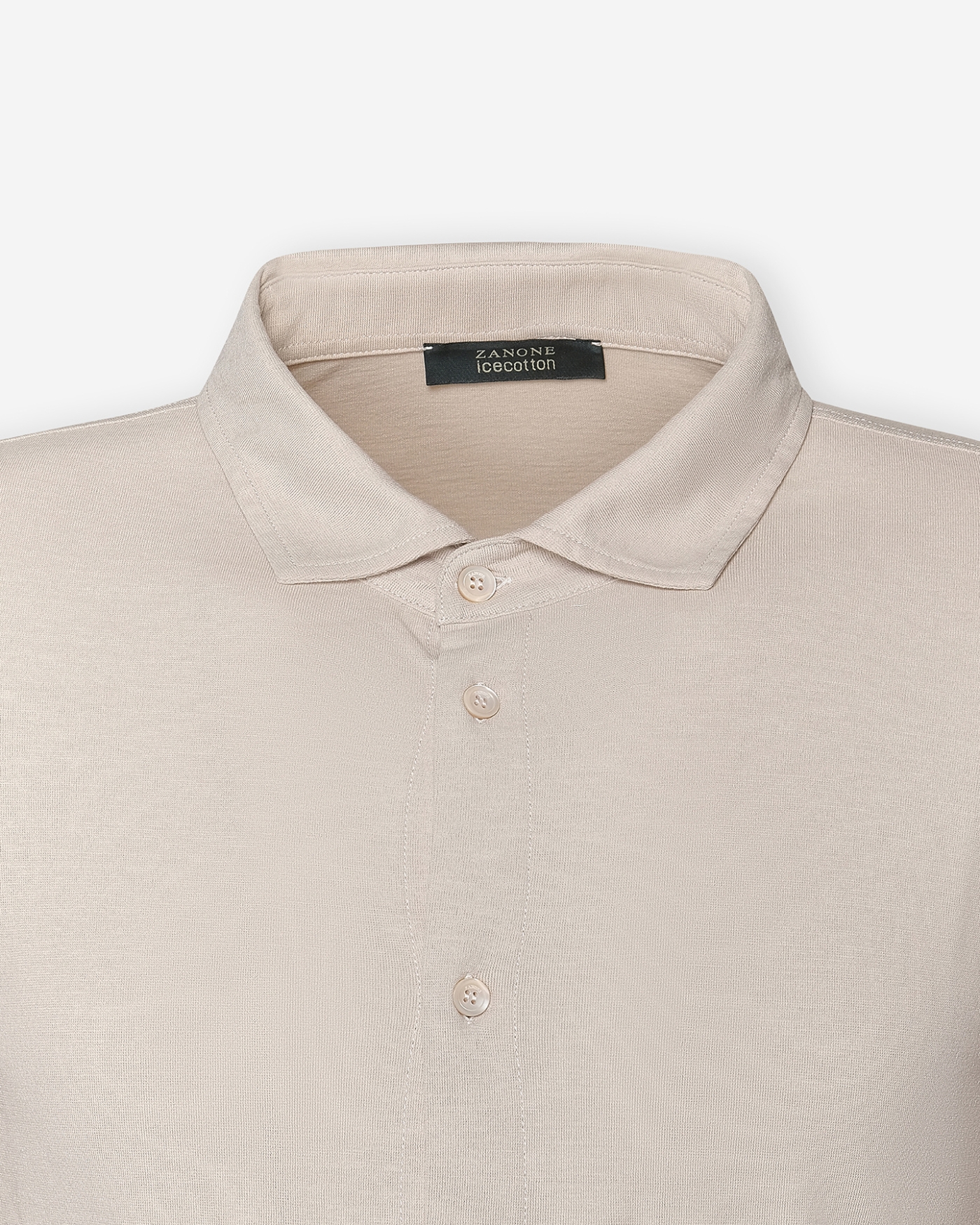 Zanone - Polo shirt long sleeve - Ice cotton - Sand
