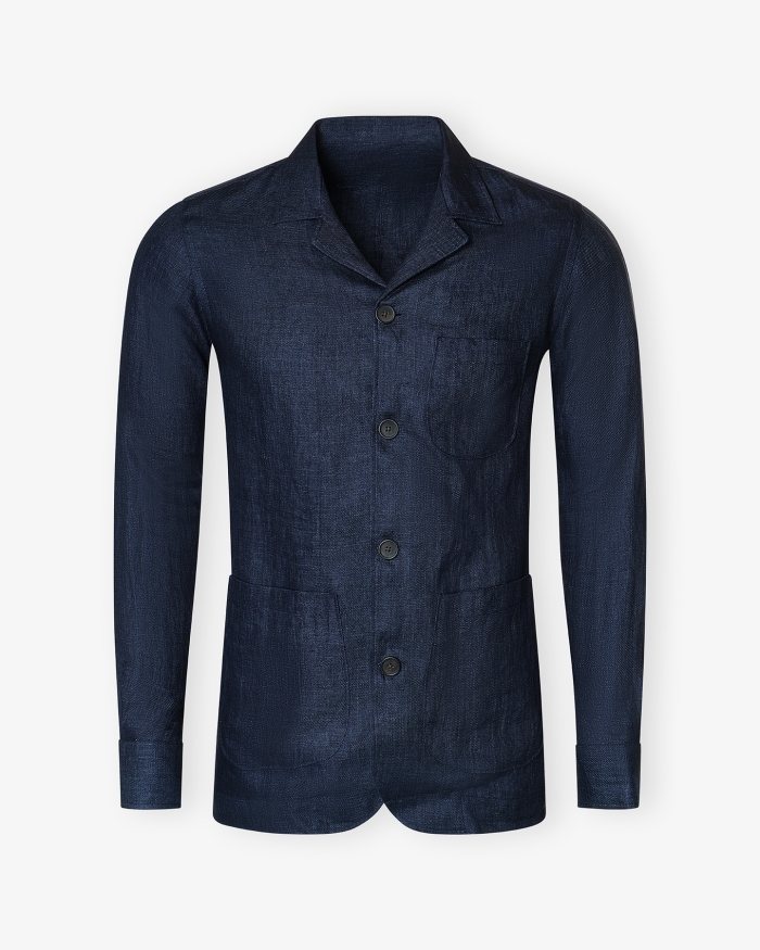 LES HOMMES D'AMSTERDAM LHDA x Albini - Shirt jacket linen - Navy
