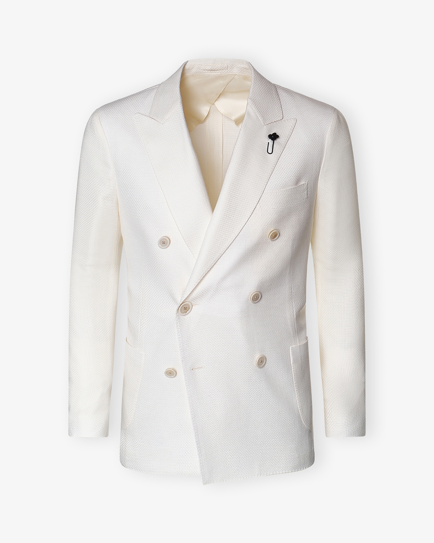 Lardini - Jacket double breasted wool silk - White