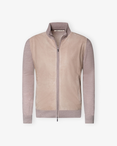 Maurizo Baldassari - Leather knit jacket - Taupe