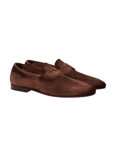 Santoni - Suede goodyear loafer - Carlos - Brown