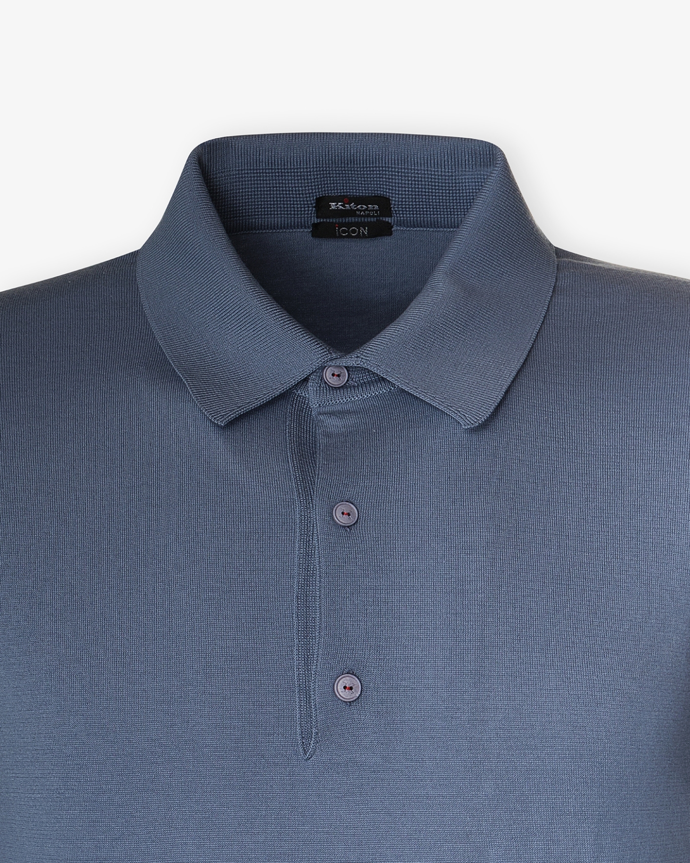 Kiton - Polo short sleeve - Fine cotton - Azure powder
