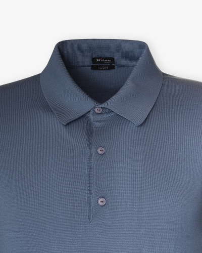 Kiton - Polo short sleeve - Fine cotton - Azure powder