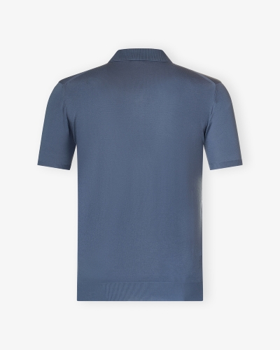 Kiton - Polo short sleeve - Fine cotton - Azure powder