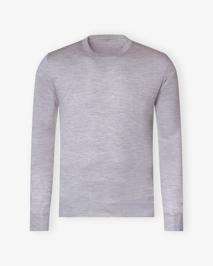 LES HOMMES D'AMSTERDAM LHDA - Round neck summer cashmere silk - Grey