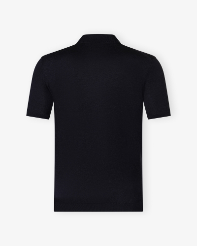 LHDA - Polo short sleeve half zip - Silk - Navy