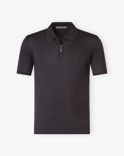 LHDA - Polo short sleeve half zip - Silk - Grey