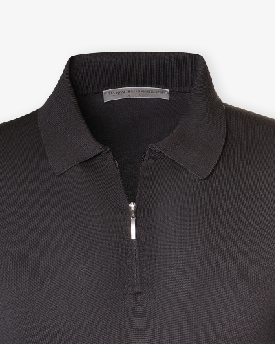 LHDA - Polo short sleeve half zip - Silk - Grey