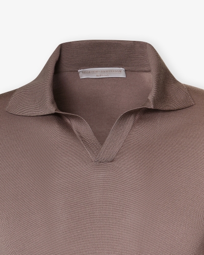 LHDA - Polo long sleeve - Virgin wool - Greige