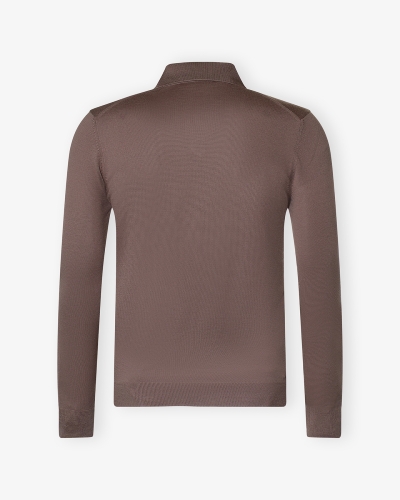 LHDA - Polo long sleeve - Virgin wool - Greige